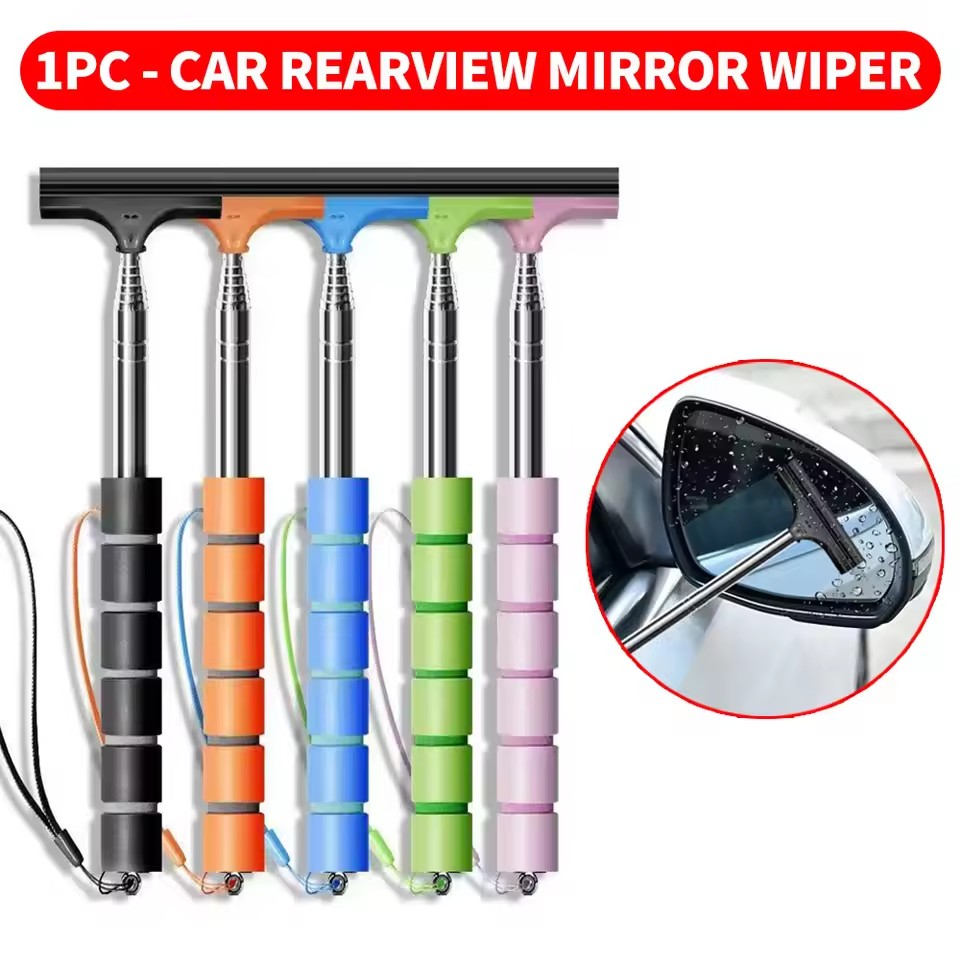 Car Mirror - Rearview Mirror Windscreen Wiper Retractable Portable